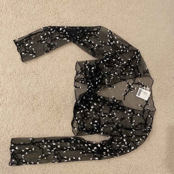 Urban Outfitters Sheer Crop Wrap Top - Picture 2 of 4